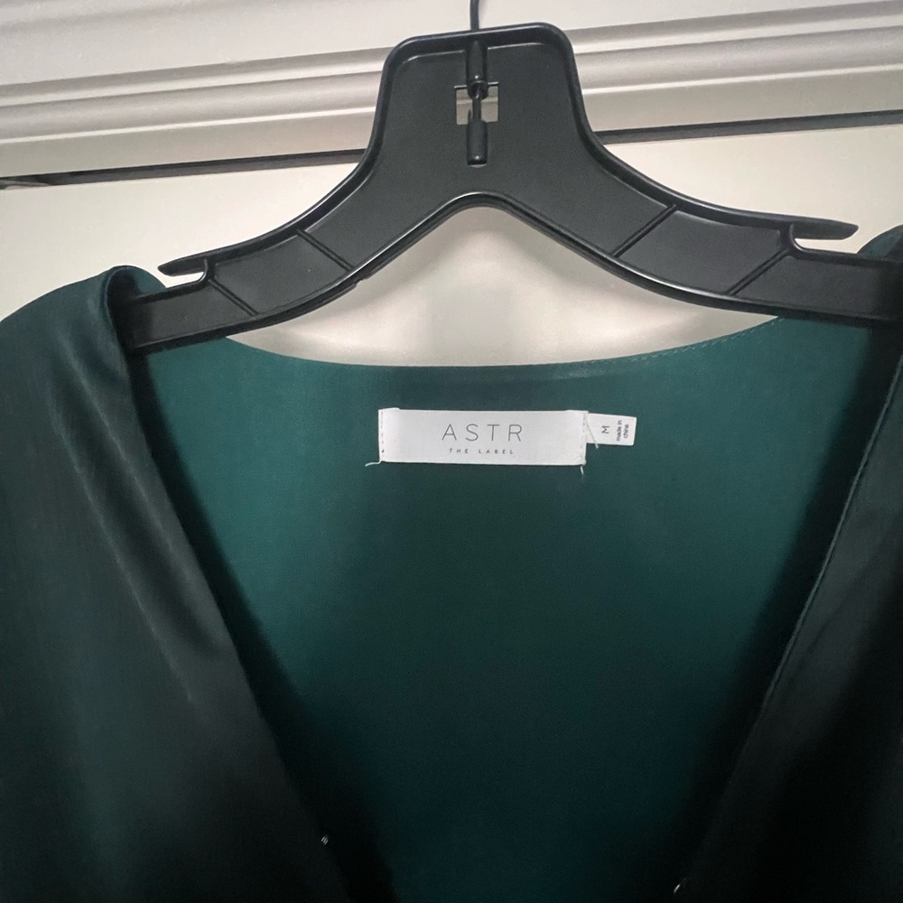 Astr Teal Mini Dress with V-Neck